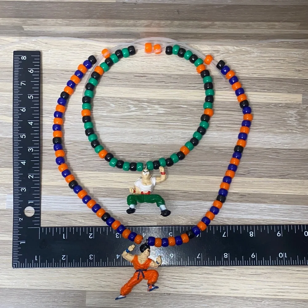 Dragon ball Z Beaded Kandi Necklace chocker Set vintage anime